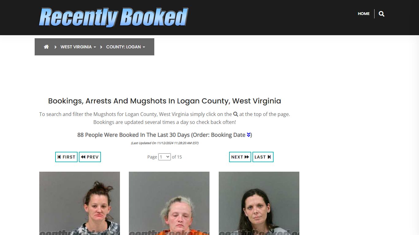 Bookings, Arrests and Mugshots in Logan County, West Virginia