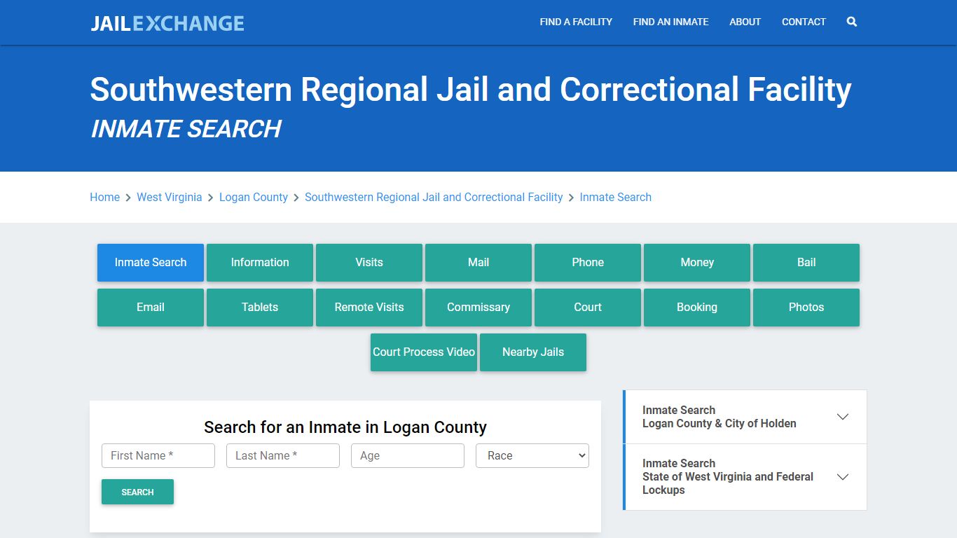 Southwestern Regional Jail and Correctional Facility Inmate Search